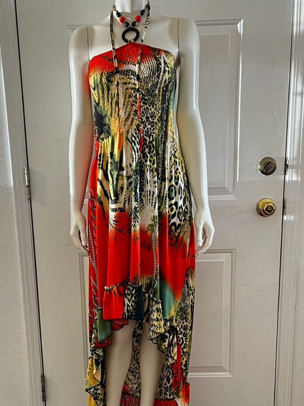 Magic Woman's Plus-Size Hawaiian Summer Beach Snake Print Halter Dress Sz 3x
